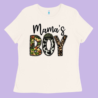 Mama's Boy Ladies Tee Designed By Cowhidedigitalart