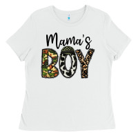 White mama's boy Ladies Tee - CowhideDigitalArt