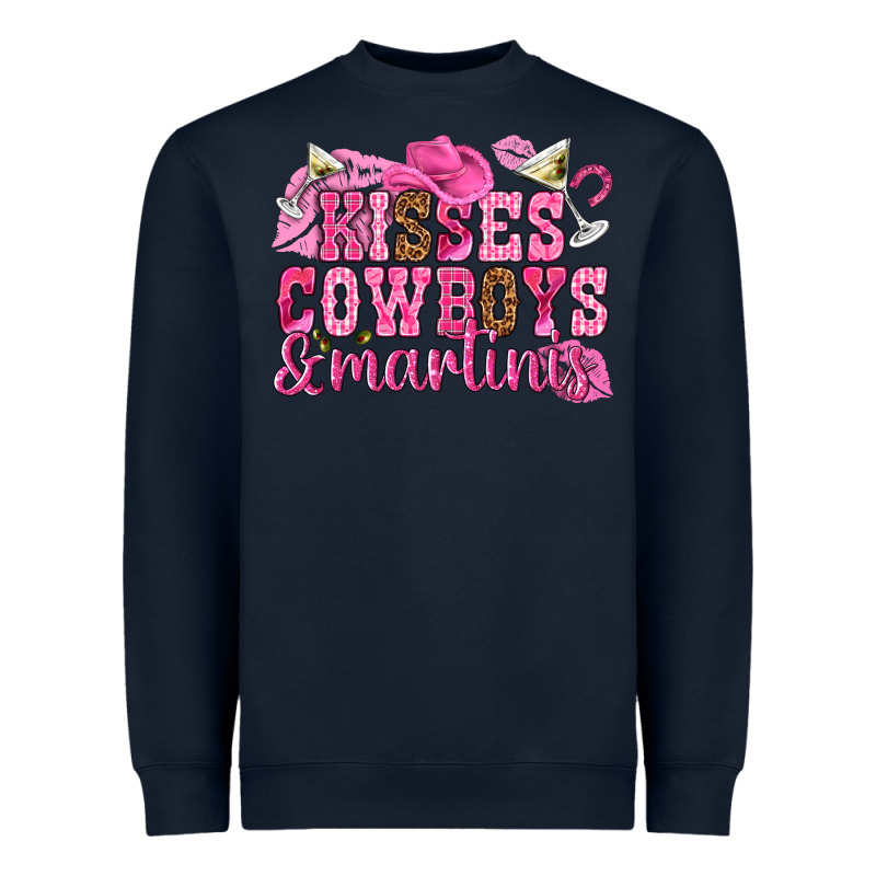 Kisses Cowboys Martinis Heavyweight Sweatshirt by NancyCooperArtShop | Teevron