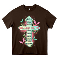 Chocolate Brown god says you are cross Heavy Core Tee - JahusDesignShop