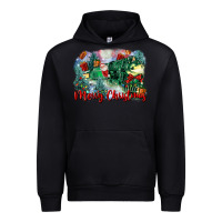 Black merry christmas santa polar express Urban Hoodie - FaDigitalArtStudio