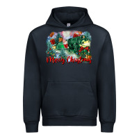 Navy merry christmas santa polar express Urban Hoodie - FaDigitalArtStudio