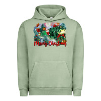 Pigment Oil Green merry christmas santa polar express Urban Hoodie - FaDigitalArtStudio
