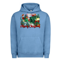 Pigment Pebble Blue merry christmas santa polar express Urban Hoodie - FaDigitalArtStudio