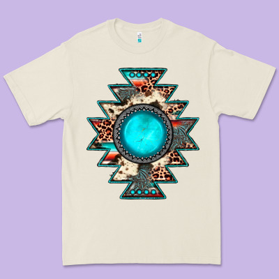 Aztec Leopard Turquoise Gemstone Premium Tee Designed By Jahusdesignshop