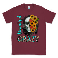 Burgundy beautiful crazy skull Classic Tee - JahusDesignShop