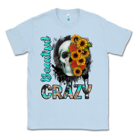 Dusty Blue beautiful crazy skull Classic Tee - JahusDesignShop
