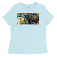 Charolais And Black Angus Bull With Sunflower And Leopard Ladies Tee | Teevron