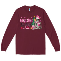 Burgundy freezing to death skeleton Long Sleeve Tee - MaliasSmallBusiness