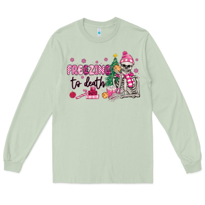 Freezing To Death Skeleton Long Sleeve Tee by MaliasSmallBusiness | Teevron