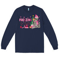 Navy freezing to death skeleton Long Sleeve Tee - MaliasSmallBusiness