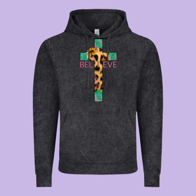 Believe Cross Vintage Hoodie Designed By Jasminsmagicworld