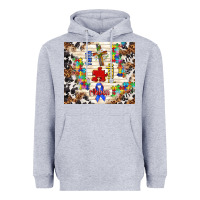 Heather Grey faith puzzle ribbon Heavyweight Hoodie - TumblerDesignByShophia