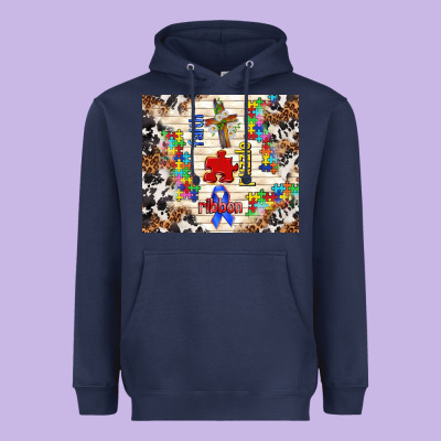 Faith Puzzle Ribbon Heavyweight Hoodie Designed By Tumblerdesignbyshophia