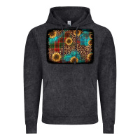 Vintage Black christmas sunflowers and buffalo plaid background Vintage Hoodie - Jasminsmagicworld