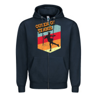 Navy Queen Of Tennis Zipper Hoodie - Bettercallsaul