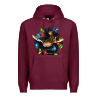 Burgundy christmas black angus gnome Premium Hoodie - CowGirlArtShop