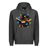 Charcoal Heather christmas black angus gnome Premium Hoodie - CowGirlArtShop