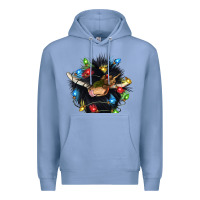 Colony Blue christmas black angus gnome Premium Hoodie - CowGirlArtShop