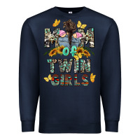 Navy mom of twin girls mother's day Premium Sweatshirt - CowGirlArtShop