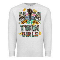 Oatmeal Heather mom of twin girls mother's day Premium Sweatshirt - CowGirlArtShop
