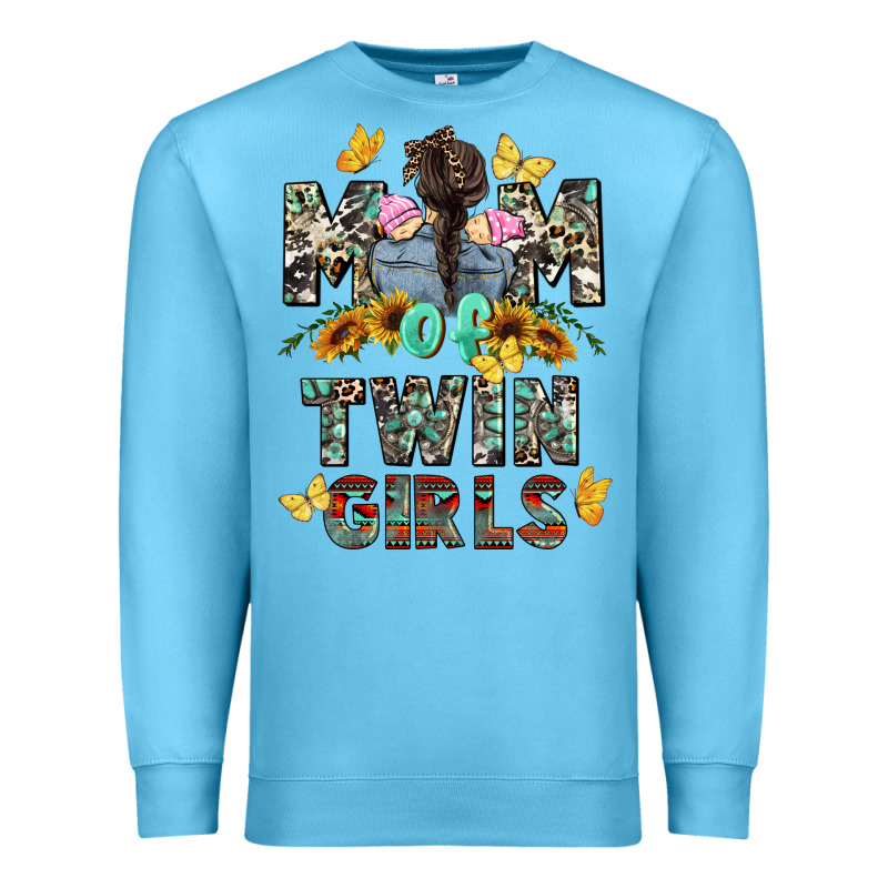 Mom Of Twin Girls Mother's Day Premium Sweatshirt by CowGirlArtShop | Teevron
