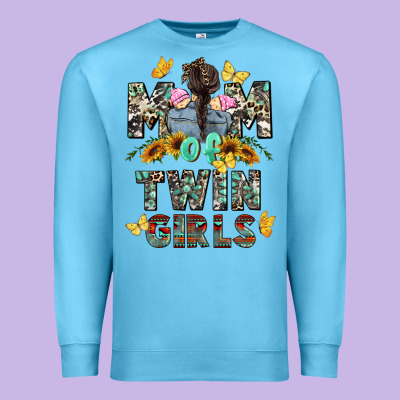 Mom Of Twin Girls Mother's Day Premium Sweatshirt Designed By Cowgirlartshop