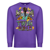 Purple mom of twin girls mother's day Premium Sweatshirt - CowGirlArtShop