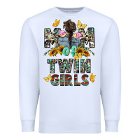 White mom of twin girls mother's day Premium Sweatshirt - CowGirlArtShop