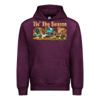 Mauve Wine thanksgiving tis' the season with trucks bbs Urban Hoodie - BundleAndBundleShop