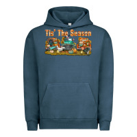 Pigment Midnight Navy thanksgiving tis' the season with trucks bbs Urban Hoodie - BundleAndBundleShop