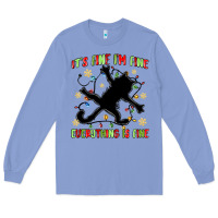 Colony Blue it's fine i'm fine everything is fine Long Sleeve Tee - MaliasSmallBusiness