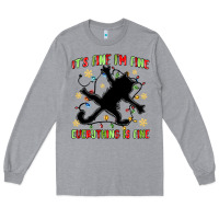 Heather Grey it's fine i'm fine everything is fine Long Sleeve Tee - MaliasSmallBusiness