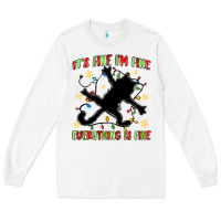 White it's fine i'm fine everything is fine Long Sleeve Tee - MaliasSmallBusiness