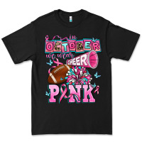 Black in october we wear cheer pink football Premium Tee - AdoDesignShop
