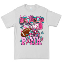 Dove Grey in october we wear cheer pink football Premium Tee - AdoDesignShop