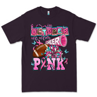 In October We Wear Cheer Pink Football Premium Tee | Teevron