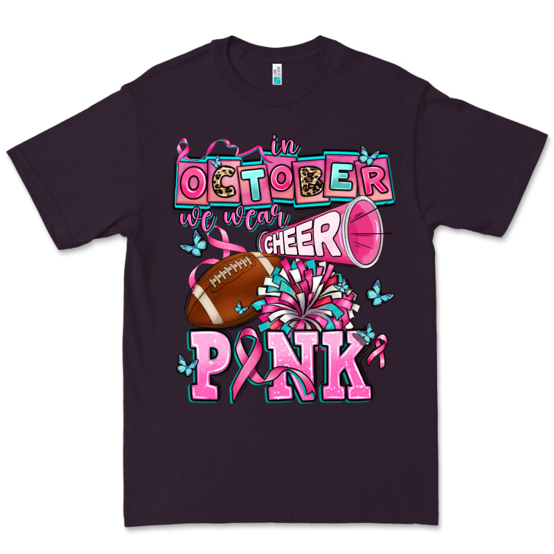 In October We Wear Cheer Pink Football Premium Tee by AdoDesignShop | Teevron