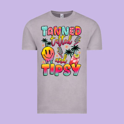 Tanned Tattled And Tipsy Vintage Tee Designed By Jahusdesignshop