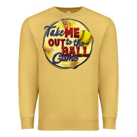 Antique Gold take me out to the ball game softball Premium Sweatshirt - CowGirlArtShop