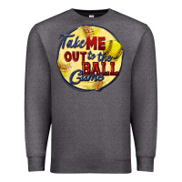 Charcoal Heather take me out to the ball game softball Premium Sweatshirt - CowGirlArtShop
