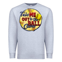 Heather Grey take me out to the ball game softball Premium Sweatshirt - CowGirlArtShop