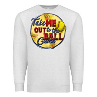 Oatmeal Heather take me out to the ball game softball Premium Sweatshirt - CowGirlArtShop