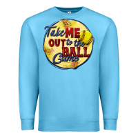 Ocean Blue take me out to the ball game softball Premium Sweatshirt - CowGirlArtShop