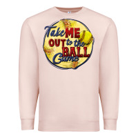 Pale Pink take me out to the ball game softball Premium Sweatshirt - CowGirlArtShop
