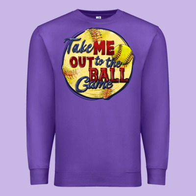 Take Me Out To The Ball Game Softball Premium Sweatshirt Designed By Cowgirlartshop