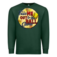 Sports Green take me out to the ball game softball Premium Sweatshirt - CowGirlArtShop