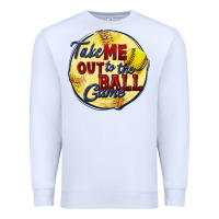 White take me out to the ball game softball Premium Sweatshirt - CowGirlArtShop
