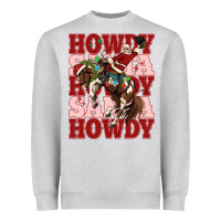 Heather Grey howdy santa cowboy christmas Heavyweight Sweatshirt - MaliasSmallBusiness