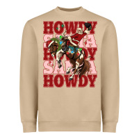 Mushroom howdy santa cowboy christmas Heavyweight Sweatshirt - MaliasSmallBusiness